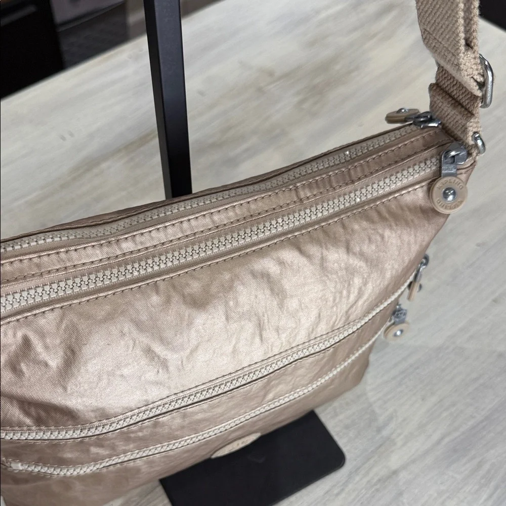 Kipling Metallic Tan Crossbody Bag